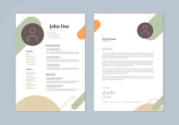 Vector illustration of Cv templates. Professional resume, cover letter business layout job applications.