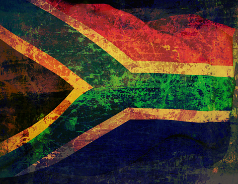3d render illustration of flag of South Africa waving in the wind.