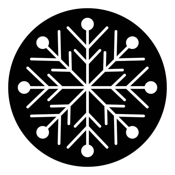 Vector illustration of Snowflake solid icon. Ice crystal flake of snow sixfold symmetry glyph style pictogram on white background. Christmas and New Year signs mobile concept web design. Vector graphics.