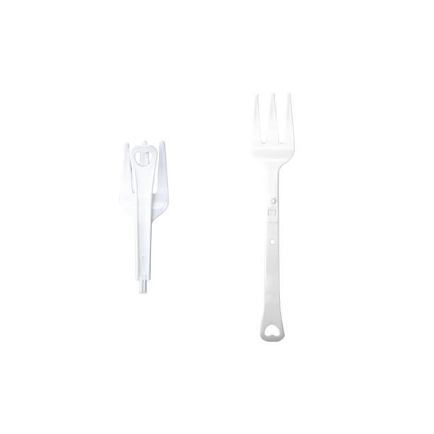 istock Top view of set folding plastic fork isolated on white background with clipping path 1692011620