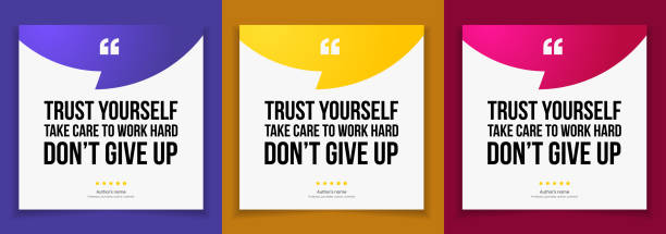 illustrazioni stock, clip art, cartoni animati e icone di tendenza di banner di testimonianza bolla 3d, citazione, infografica. modelli di post sui social media per le citazioni. fumetto vuoti, fumetti di citazione e casella di testo. illustrazione vettoriale eps10. - modello per social media