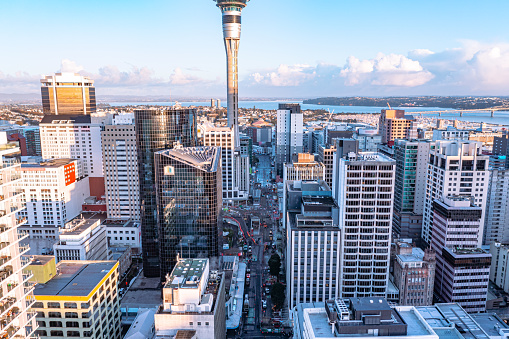 Auckland city is divided by a major construction project on Victoria street, one of the main streets