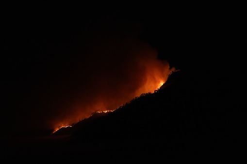 Fire in a mountain bromo landscape volcano indonesia