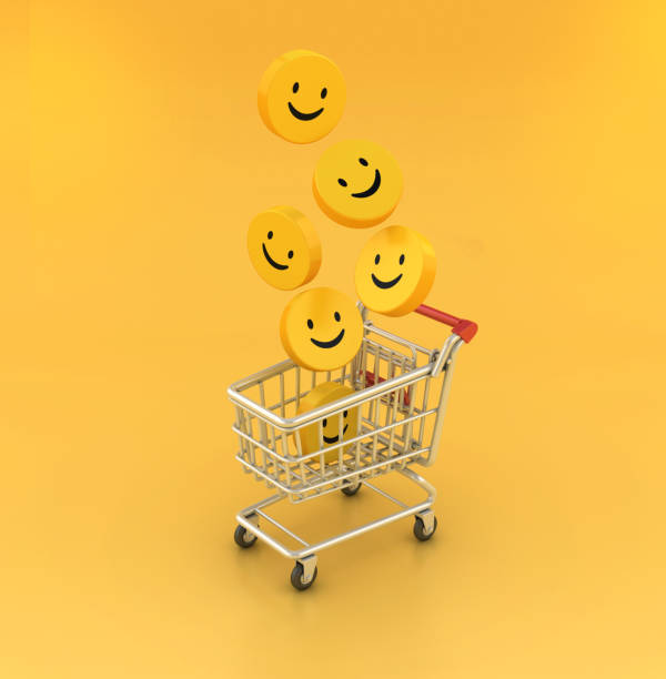 Shopping Cart with happy Emoticons