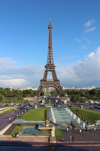 The Eiffel Tower in Paris, France, Sunset, City landscape