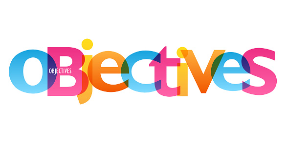 OBJECTIVES colorful vector typography banner