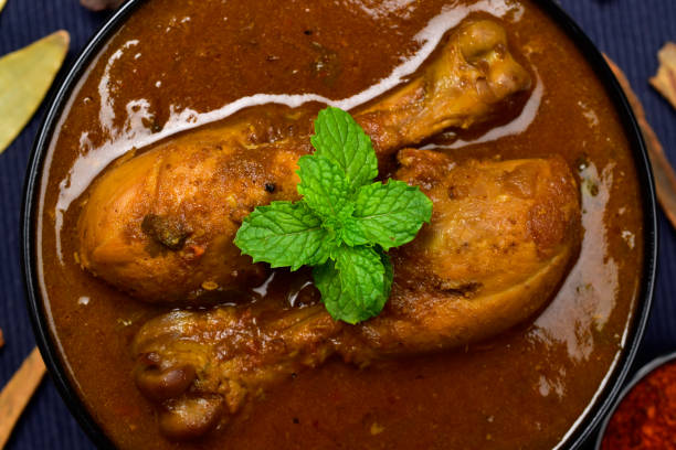 istock Masala chicken curry, top view non veg food 1692099342