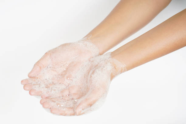 istock Washed up hand gesture isolated on white background 1692100440