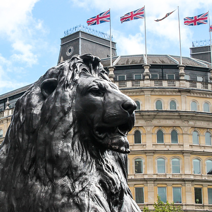 Lion sculpture in London city center