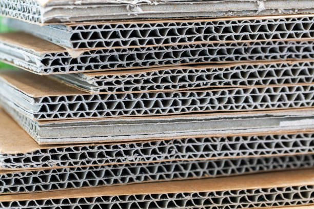 Free picture: Close-up of a stack of thin brown carton, a texture of ...