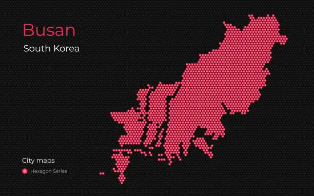Vector illustration of Busan creative vector map. City of South Korea.