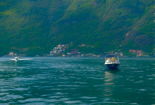Sala Comacina and ferry on Lake Como, Lombardy, Italy