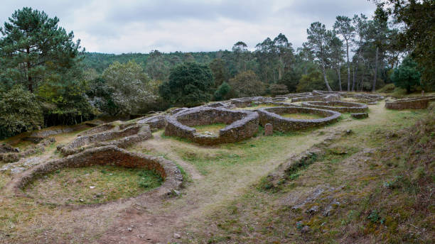 Castro de Borneiro, in Galicia. This archeological site called castro (walled village) in Galician language is an iron-age walled settlement.