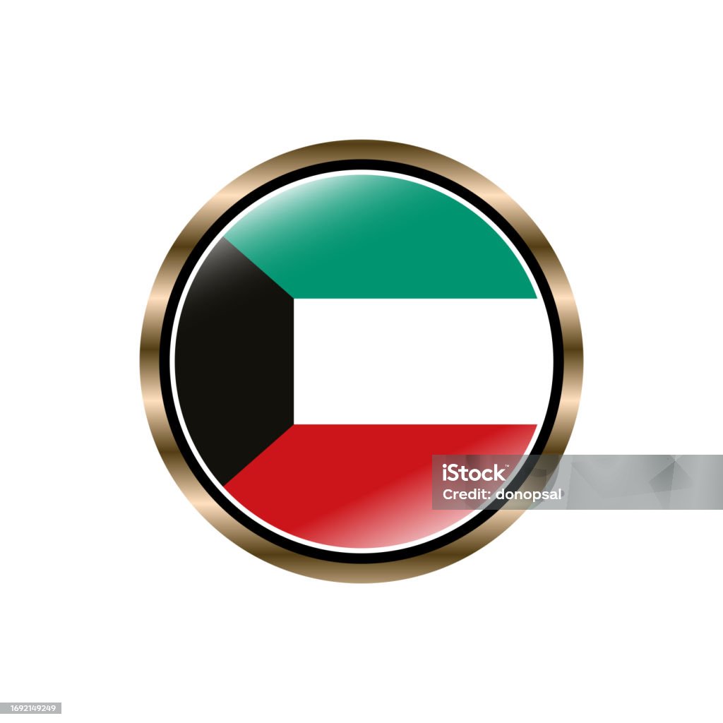 Kuwait Button Kuwait Flag Circle Button Vector Template Trendy Collection Logo Design ...