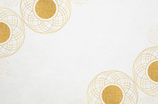 istock Japanese washi paper background with floral frame illustration 1692169812