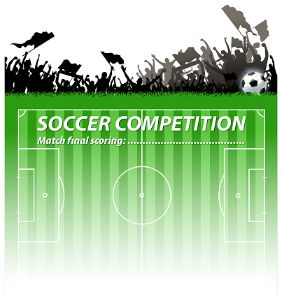 drawing of vector soccer match day. Created by Illustrator CS6. This file of transparent.