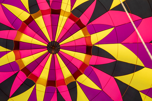 An abstract image of the inside of a hot air balloon.