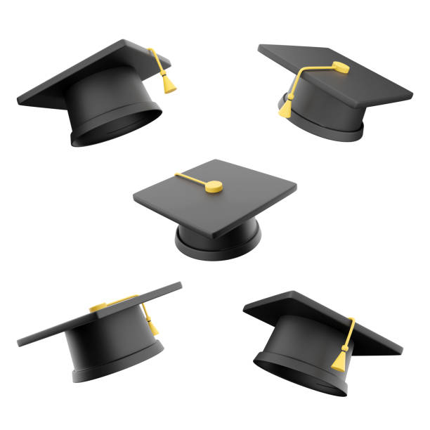 Stylized graduation hat. Isolated on white background