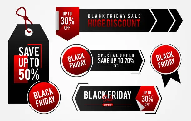 Vector illustration of Hang tag Black Friday Sale design for promotion