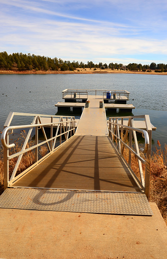 Fishing pontoon in the mountains of Forest Lake