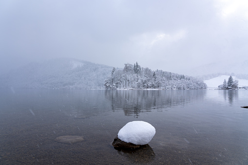 Winter at Lake Schliersee in the Bavarian Alps