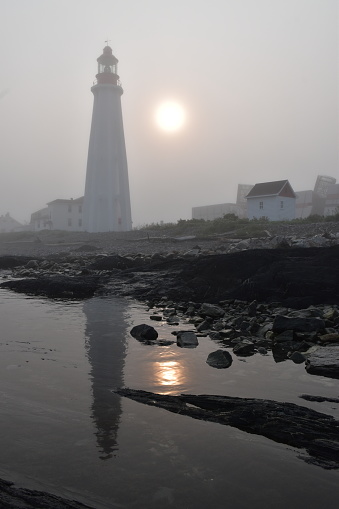 Le phare au matin, Pointe-aux-pères, Rimouski, Québec, Canada