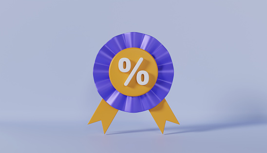 Promotion discount badge with percent sign