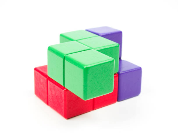 Tetris Tangram Block on White Background