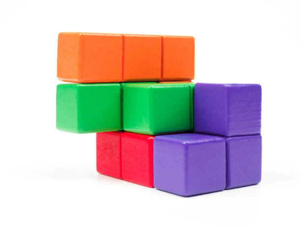 Tetris Tangram Block on White Background