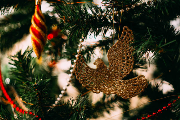 Christmas ornaments isolated on white background