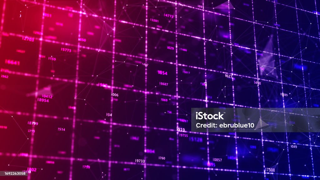 Cyber Background Large Abstract Digital Flow Particles Cyber Network Connection Background Big ...