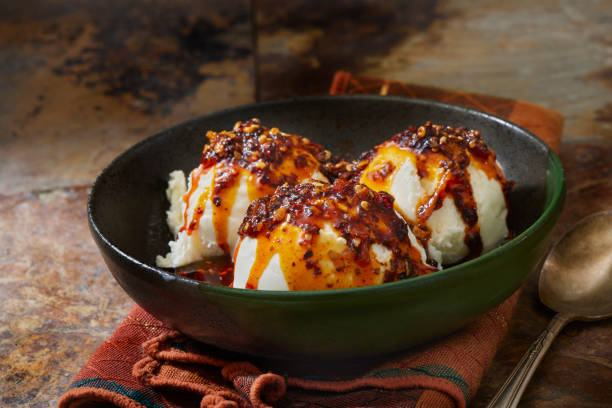 Copycat Spicy Chili Crunch Vanilla Ice Cream
