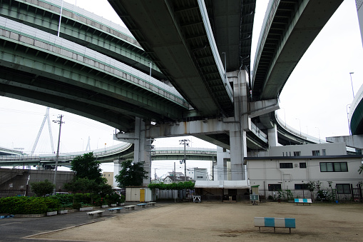Vacant land under the expressway is used as a playground