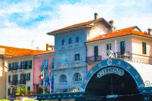 Ferry terminal in Bellagio, Lake Como.