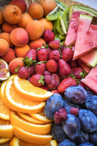 istock Various fresh fruits on a plate 1692294944