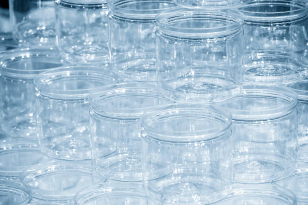 istock Closeup the group of jars from injection process. 1692318966