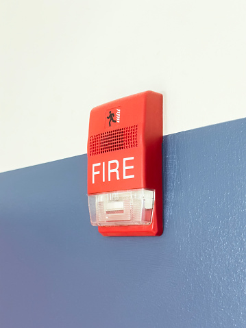 Emergency fire Alarm button on a wall