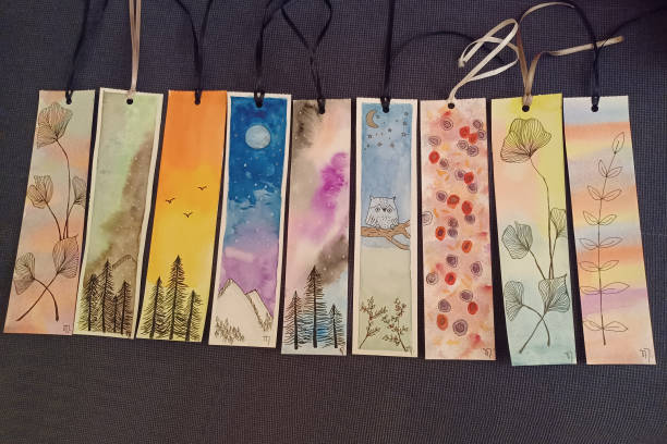 Set of beautiful watercolor bookmarks.