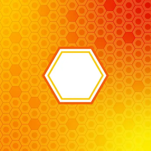 Vector illustration of Yellow, orange beehive background. Honeycomb, bees hive cells pattern. Bee honey shapes. Vector geometric seamless texture symbol. Hexagon, hexagonal raster, mosaic cell sign or icon. Gradation color.