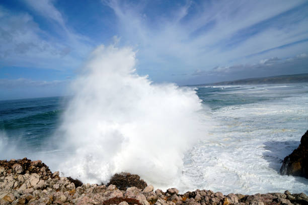 istock big waves at Algarve coast 1692474985