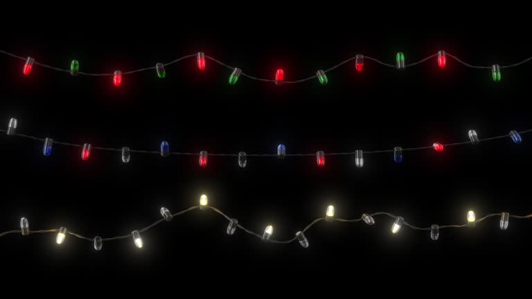 Colored flashing garland lights. Seamless animation. Christmas or New Year background animation