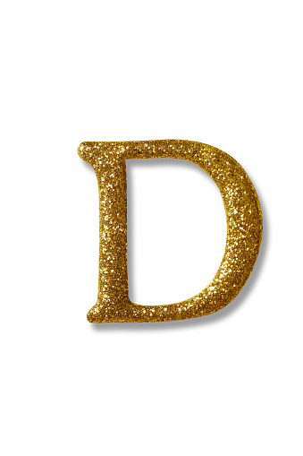 Digit made of gold. 3d illustration of golden number isolated on white background
