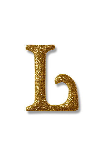 clipping path of the golden alphabet l