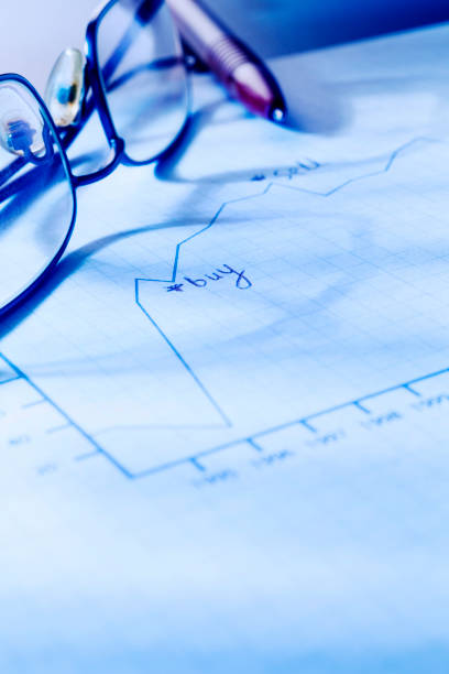 istock Financial- Graph with pen and glasses. 1692499787