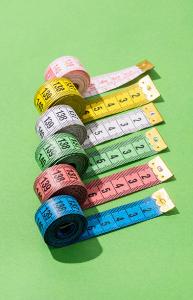 istock colorful measuring tapes top view on bright green background 1692502324