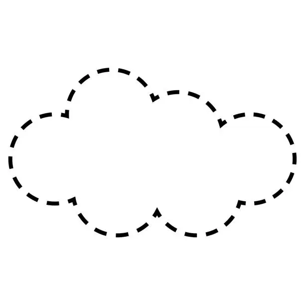 Vector illustration of Cloud circled and painted