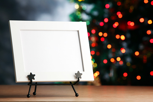 Picture frame with christmas tree.