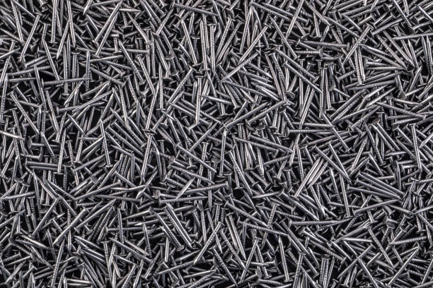 Lots of shiny metal nails background