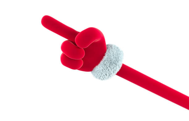 istock Santa showing left or pointing gesture. Christmas and New Year Day event concept. 3d rendering 1692600727