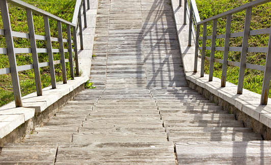 Paphos white lighthouse stair steps  Cyprus against blue sky